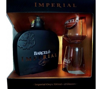 Rom Barcelo Imperial Onyx (0,7L, 38%) + 2 pahare
