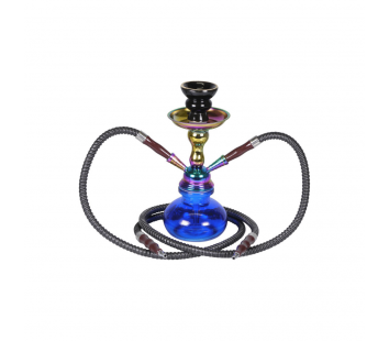 Narghilea Sinai 25 cm 2 furtunuri (albastru multicolor)